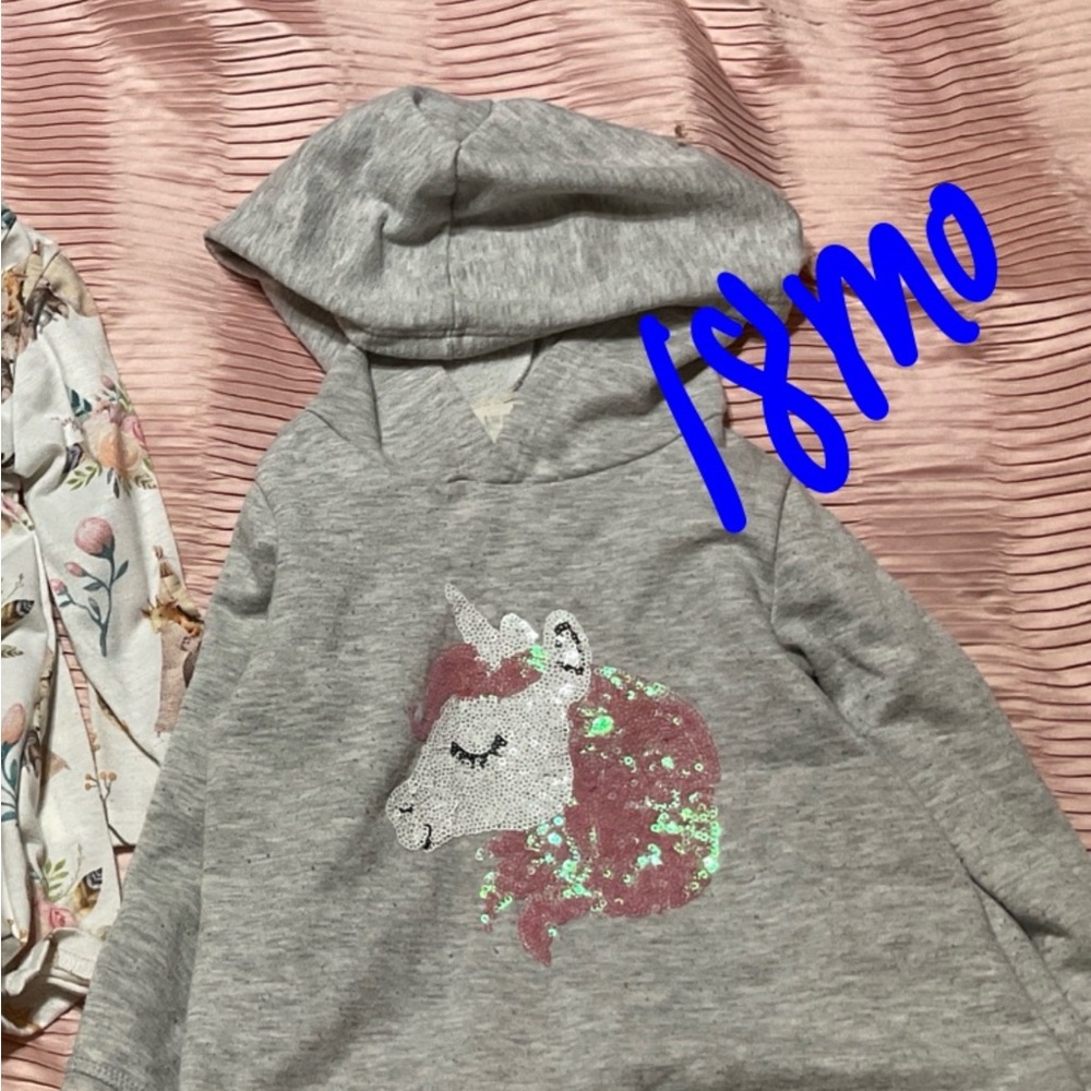 Gray Unicorn Hoodie for Kids